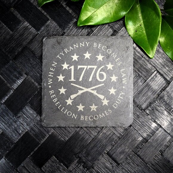 Patriotic Slate Coaster Set 1776 Coasters Slate Coasters- American Flag Coaster - Picture 9 of 16